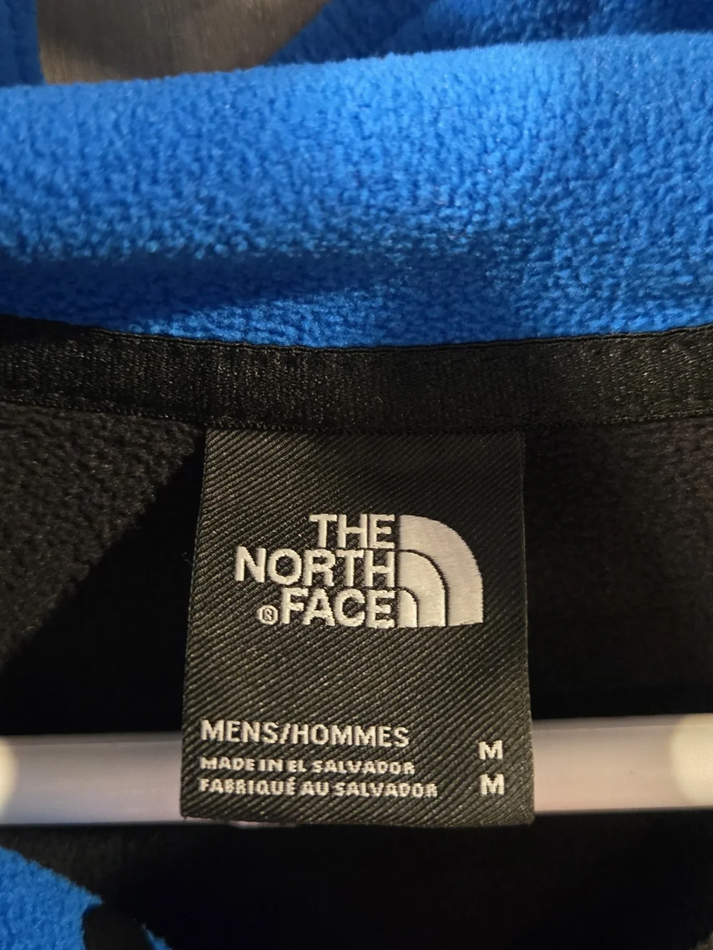The North Face Blue and Black Snap-Neck Fleece Pullover